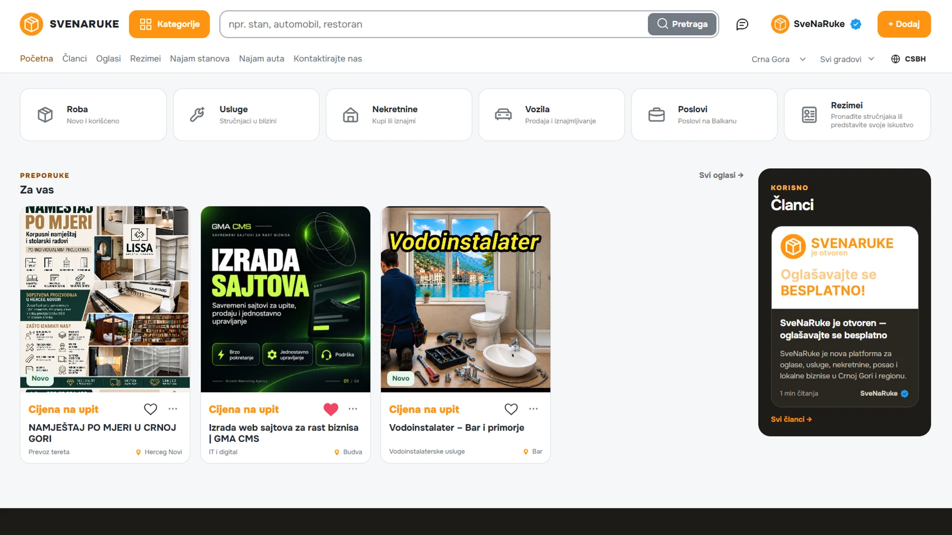 SveNaRuke | Sajt za kupovinu i prodaju